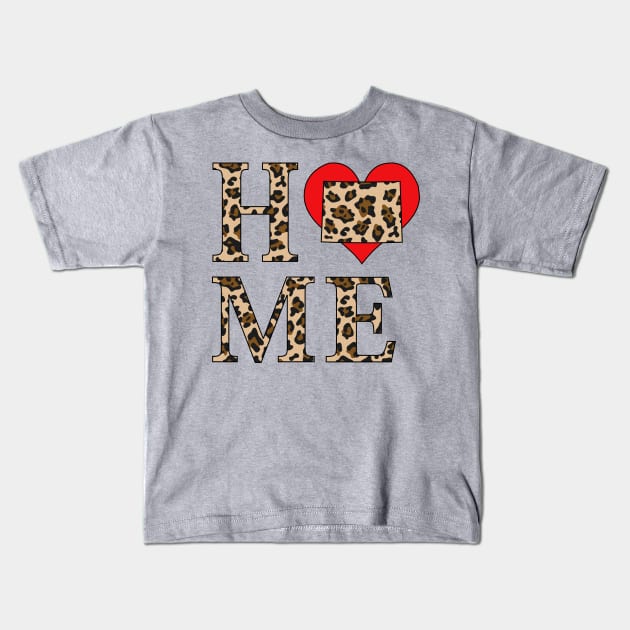 Wyoming Home Leopard Print Kids T-Shirt by SunburstGeo